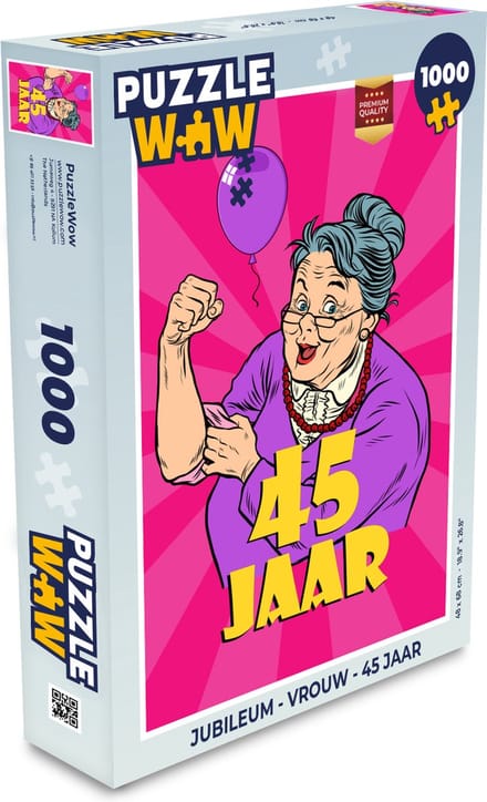 Puzzel Jubileum - Vrouw - 45 Jaar - Legpuzzel - Puzzel 1000 stukjes volwassenen