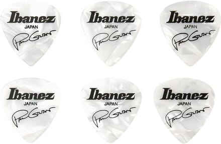 Ibanez Plektrum B1000PG-PW,6er-Set Paul Gilbert, sign.pearlwit - Plectrum set