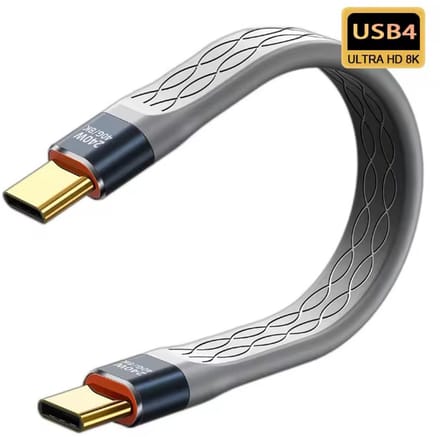 USB-C naar USB-C Kabel - USB4 240W - Snellader - 8K60HZ - 40Gbps Data - Data transfer - Thunderbolt 4 - Geschikt voor o.a. PC, Telefoon en Harde schijf