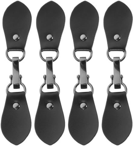 Lederen Tab Sluiting Clip - 4 stuks - Zwart - Voor Poncho Cape Vest Wrap Sjaal - Accessoires