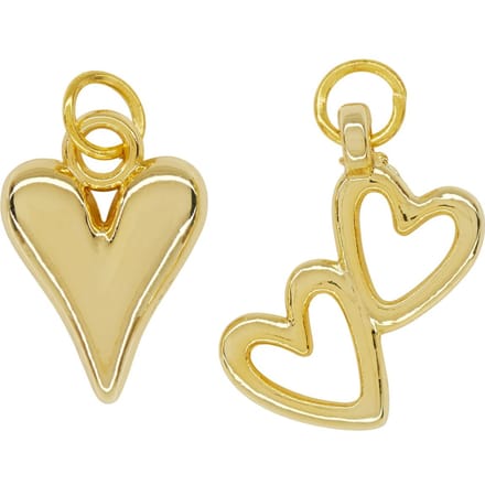 Metalen charms hartjes - Goud