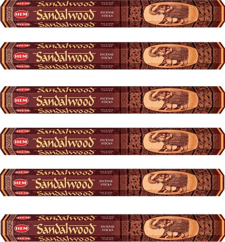 Hem Wierook Sandalwood 6 pakjes van 20 wierookstokjes / voordeelpack