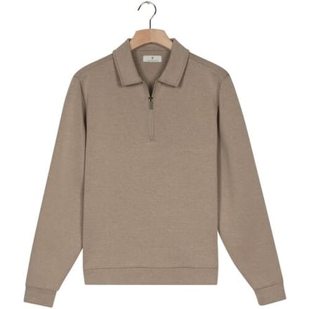 Thomas Maine Trui Polo Half Zip Collar Sweatshirt Greige / male