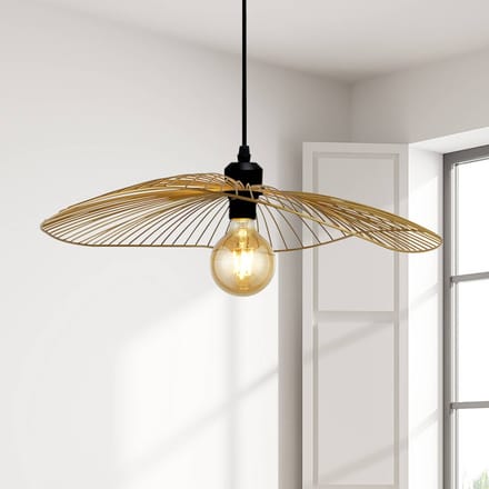 Searchlight Hanglamp Wave, zwart/goudkleurig, Ø 51 cm, metaal