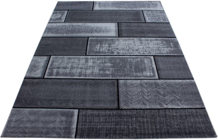 Modern laagpolig vloerkleed Plus - zwart 8007 - 160x230 cm