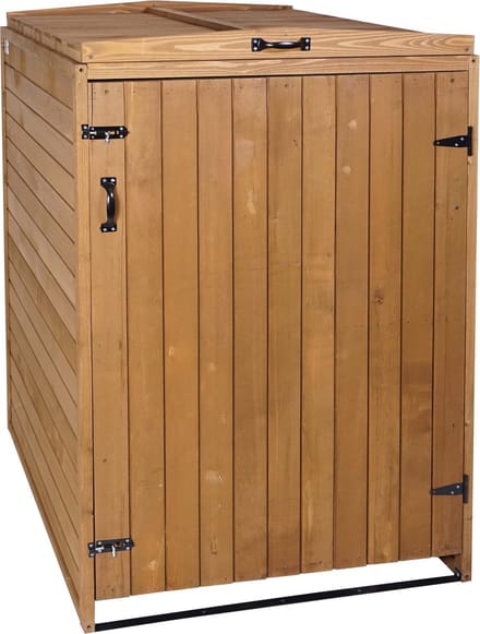 XL 1-bin/2-bin afvalbak deksel MCW-H74, afvalbak box, uitbreidbaar 126x80x98cm hout MVG ~ bruin