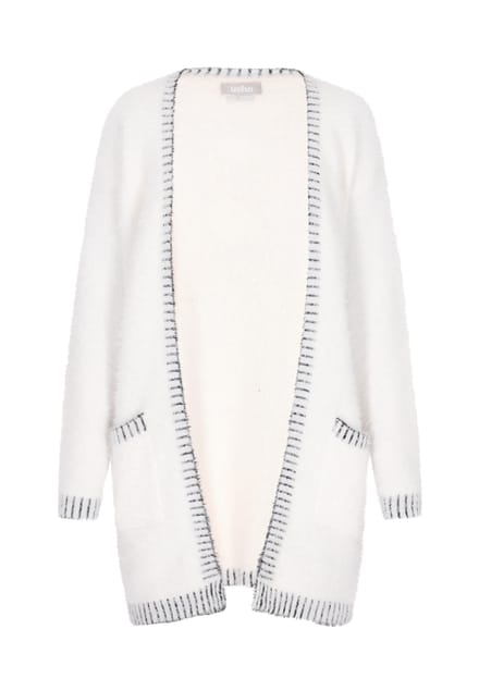 usha Vest Dames wol wit zwart