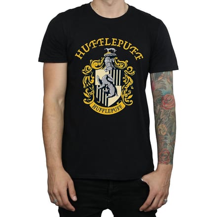Harry Potter Heren Hufflepuff Katoenen T-Shirt (Zwart)