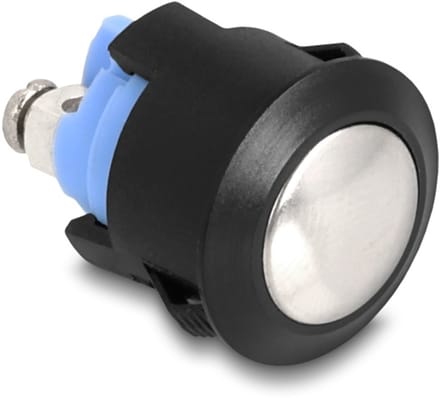 Delock Push Button for Installation 16 mm 2 x Screw Terminal actuator domed plastic snap in assembly