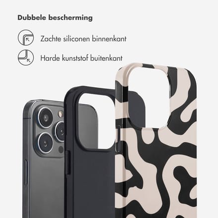 Selencia Hoesje - Geschikt voor Apple iPhone 13 Pro - Backcover - Art Wave Black