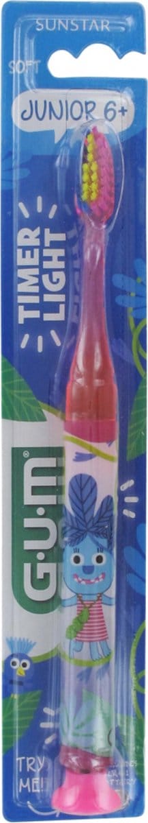 GUM Tandenborstel Tijdschakelaar Licht Junior 6+ 903 (Kleur : Roos)