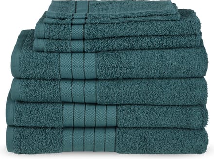 Good Morning uni handdoek effen kleur - Handdoekenset 8 - Donkergroen - Badstof