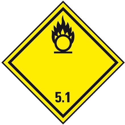 ADR klasse 5.1 sticker oxiderende stoffen 200 x 200 mm