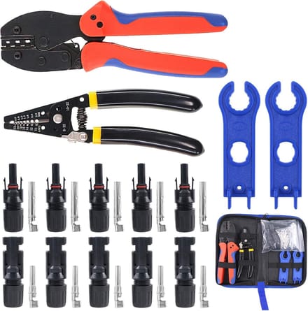 24pcs Solar Panel Crimping Tools - 2.5/4/6mm² Solar Panel PV Cable - 6 Pairs Solar Panel Connectors - Mounting Tools en Wrench
