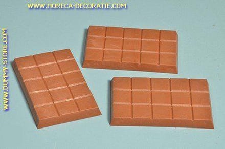Chocolade tablet, melk, 3 stuks - dummy - namaak - etalagemodel