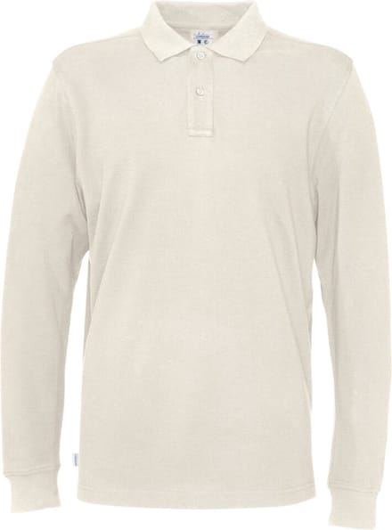 Cottover POLO PIQUE LONG SLEEVE MAN - GOTS GECERTIFICEERD 141018 - Ecru - S