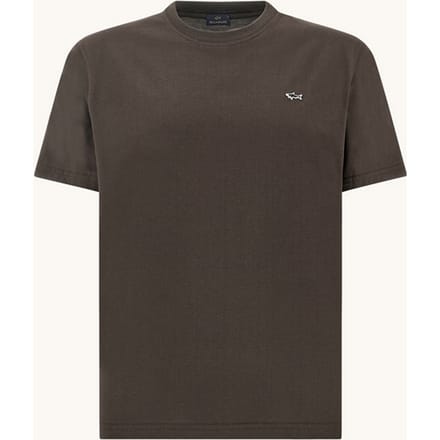 T-shirt in katoen jersey man bruin