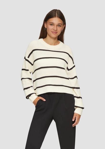 Gestreepte lange mouwen trui dames QS