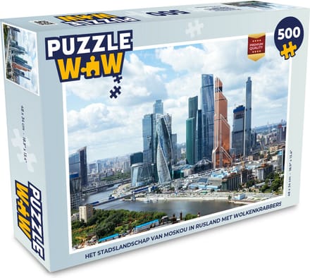 Puzzel Het stadslandschap van Moskou in Rusland met wolkenkrabbers - Legpuzzel - Puzzel 500 stukjes
