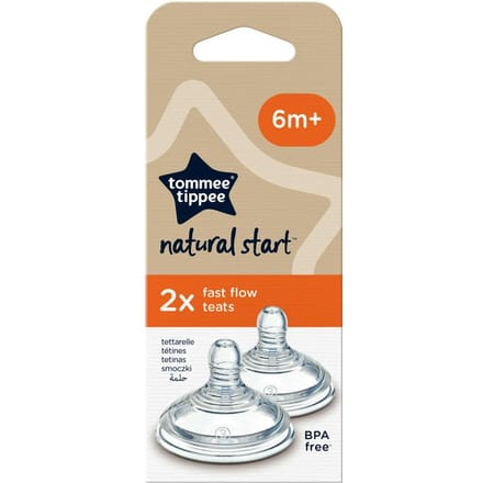 Tommee Tippee Natural Start Flesspenen - Hoge toevoersnelheid 6m+ - set van 2