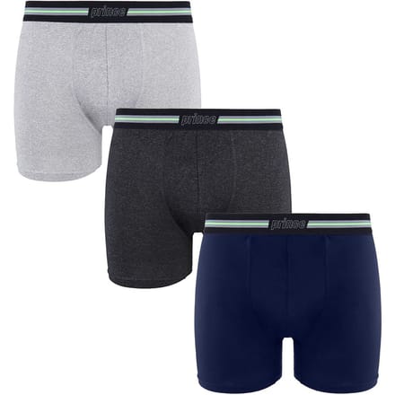 Prince Performance Range 3 Pack Zwart Licht Grijs Navy Heren Boxers MUXPR029