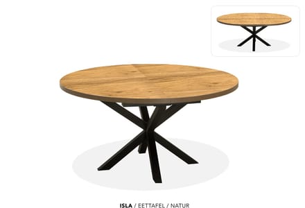 Maxfurn - Ronde uitschuiftafel 140/180 | Zeer krasvast | Kleur: Natuurlijk eiken