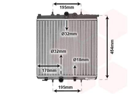Van Wezel - RADIATOR VOOR PEUGEOT 307 2001-2005 133099