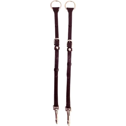 Lederen martingaalvork met stiksels Silver Crown