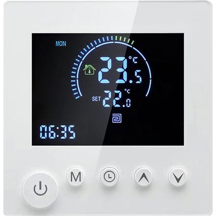 Programmeerbare slimme wandthermostaat NTC-sensor LCD-scherm Aanraakknop Elektrische verwarming Warme vloer E-2