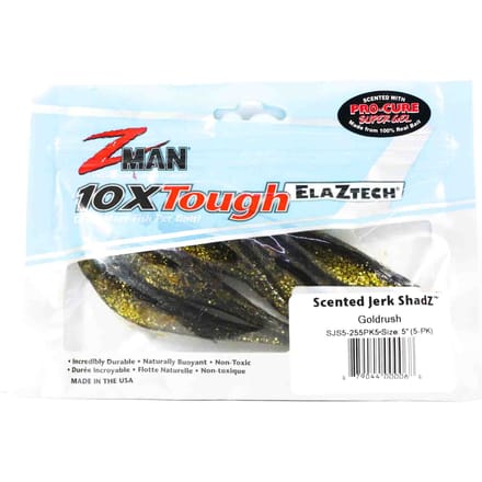 Zman Soft Lure Jerk ShadZ 5 Inch 5/Pack Gold Rush (0068)