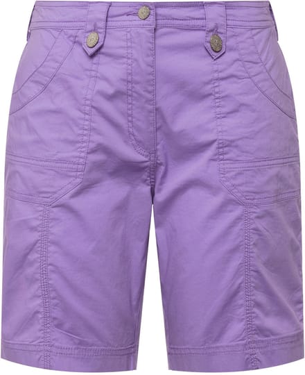 Ulla Popken - Dames - Cargo-bermuda comfortabele tailleband 4-pocket model - Blauwe lila - Maat 58