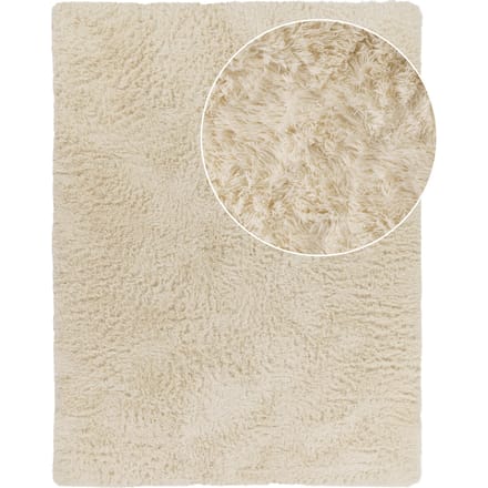 Hoogpolig tapijt Silvana ivoor 60x100 cm