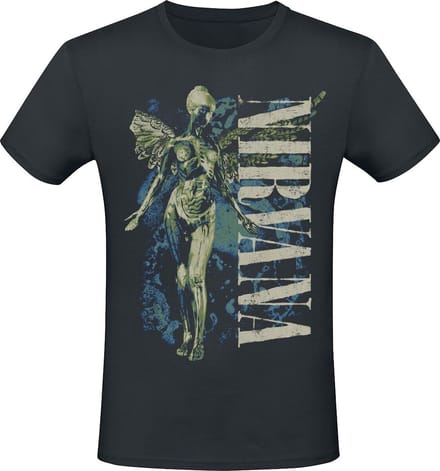 Nirvana Vertical Logo Heren T-shirt - zwart - L