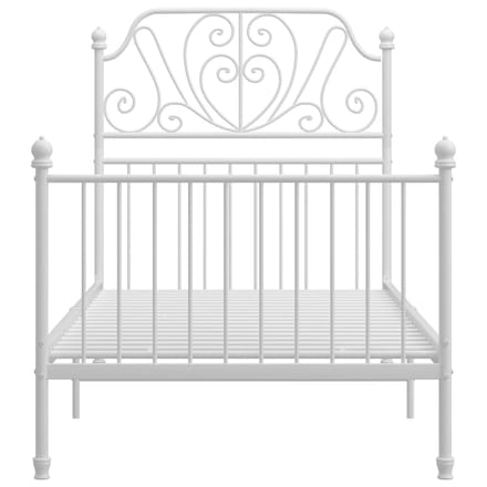 vidaXL - Bedframe - metaal - wit - 90x200 - cm
