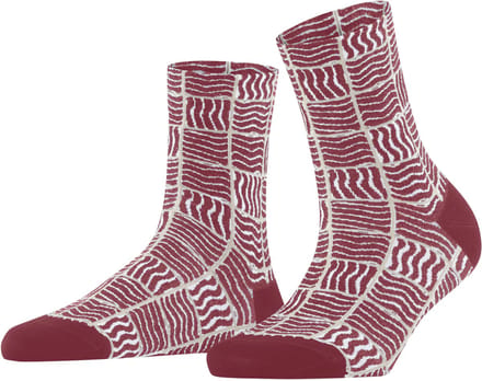 FALKE Coast Tile gedessineerd katoen Sokken dames rood - maat 35-38