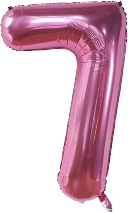 New Age Devi - Feestelijk - Cijferballon - Folieballon - 70cm - Fuchsia - Getal 7
