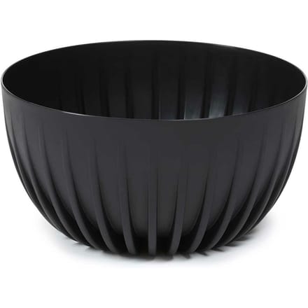HowHomely Stripped Eco Serie - Bloempot - Zwart - Recycled Plastic - UV-bestendig