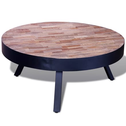 vidaXL - Salontafel - rond - gerecycled - teakhout