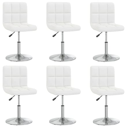vidaXL - Eetkamerstoelen - 6 - st - kunstleer - wit