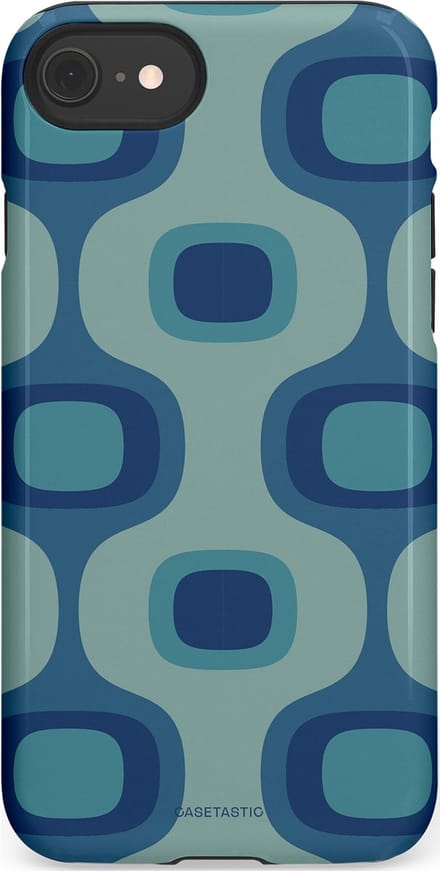 Casetastic hoesje geschikt voor Apple iPhone SE / Apple iPhone 7 / Apple iPhone 8 - Dubbellaagse bescherming - Vintage Flow - Fashion Case - Petrol Saliegroen