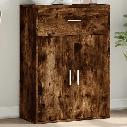 vidaXL - Dressoir - 60x30x84 - cm - bewerkt - hout - gerookt - eikenkleurig