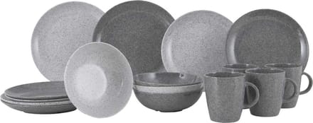 Gimex Solid Line Servies - Granite - Grijs - 16-Delig