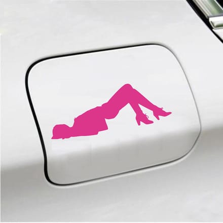 Bumpersticker - Dame  - 6,4 X 18 - Roze