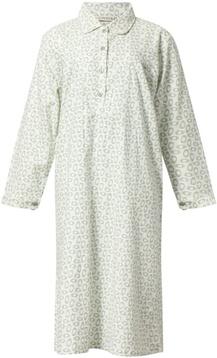 Cocodream - Flanellen dames nachthemd - Lange Mouw - Groen - Maat L