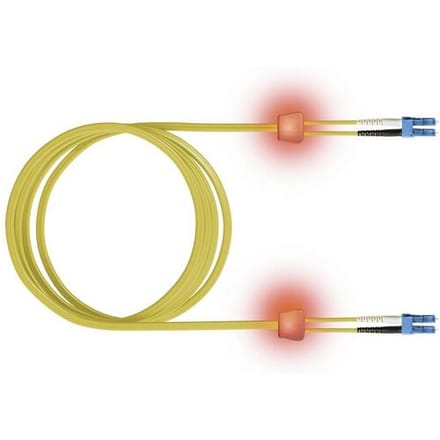 EasyLan glasvezel LED patchkabel duplex 9/125µm OS2, LC/LC, geel, 2 m