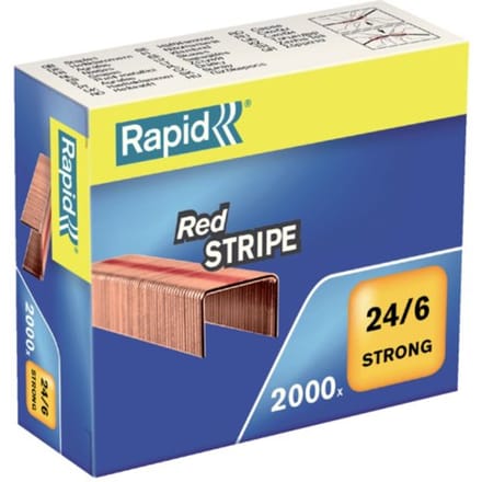 Nieten Rapid Nieten Rapid 24/6 verkoperd red stripe 2000 stuks