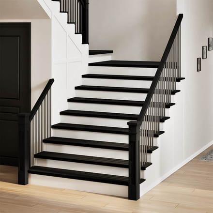 vidaXL - Traptreden - 8 - st - 110x30x2 - cm - massief - eikenhout - bruin-zwart