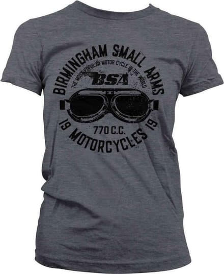 BSA Dames Tshirt -S- Birmingham Small Arms Goggles Grijs