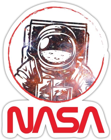 NASA Logo En Astronaut In Galaxie Ontwerp Sticker Maat S (max. 10 x 10cm)