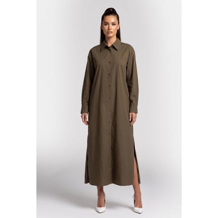 ARKET Press Falla Maxi Shirt Dress Khaki Taglia: 38 | Maxi abiti Outlet | Donna | Marrone